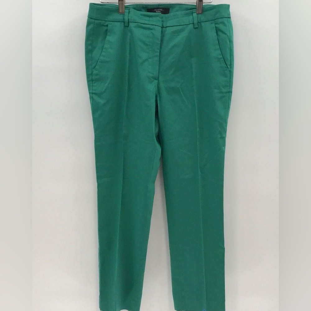 MaxMara, Size 10, Green Cropped Cigarette Pants FITW18 Stretch, Weekend wear